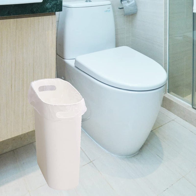 ROYFACC Small Trash Can Plastic Bathroom Wastebasket 3.2 Gallon Slim Garbage Container Bin with Handle for Home Kitchen Bathroom Bedroom Office, 2 Pack (White) - Image 3